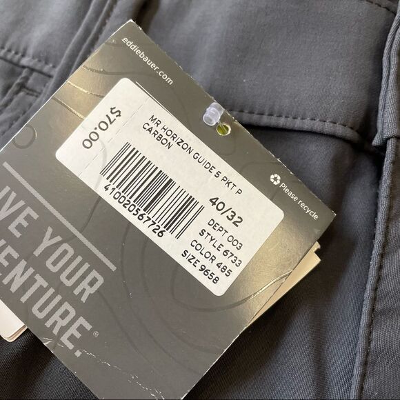 NWT 40/32 Eddie Bauer Horizon 5 Guide Pant Carbon Gray - Picture 3 of 14
